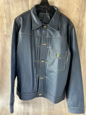 GABRIEL 네이비 가죽 자켓 소가죽