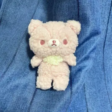 갈색 아기 곰 사쿠라 코리스 수제 봉제 인형 딸기 밀크 라떼 컬러