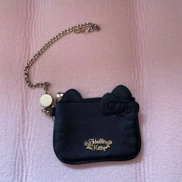 헬로키티 고양이 귀 패스 케이스 & 코인 케이스 블랙 컬러