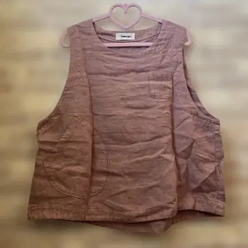 츠무구 솔리드 린넨 베스트 핑크