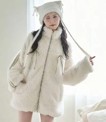 사이드 라인 리본 보아 블루종 보아 자켓