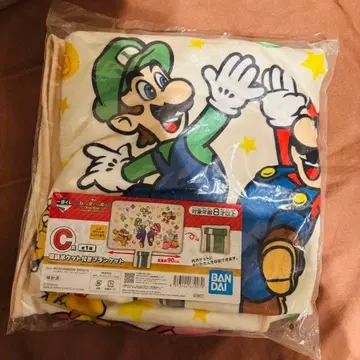 제일복권 슈퍼 마리오 C상 수납 포켓 포함 담요
