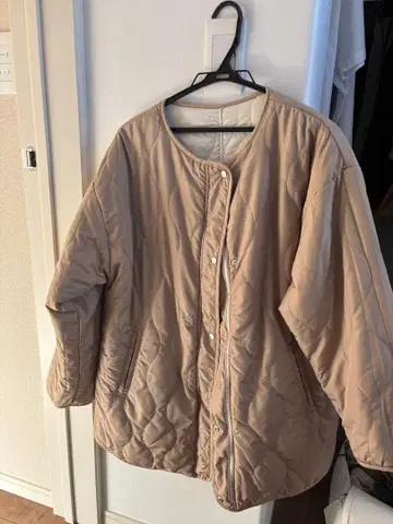 베이지 퀼팅 자켓