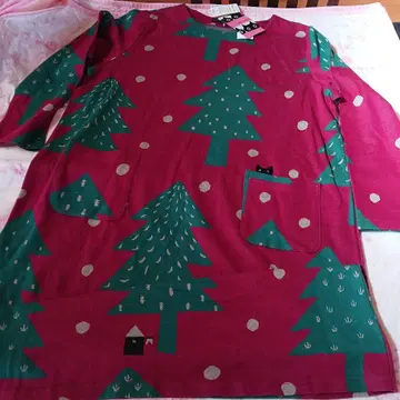 새상품 아츠코 마타노 파자마 룸웨어 원피스 크리스마스 L