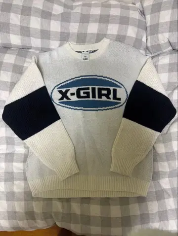 X-girl 스웨터 화이트 원사이즈