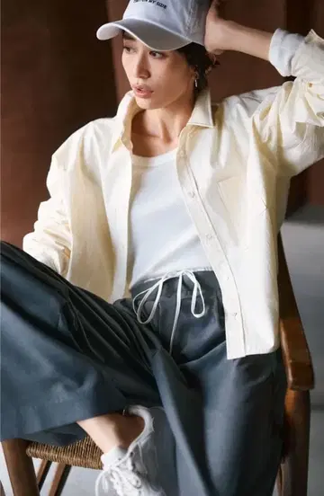 Arpege story W 허리 팬츠 와이드 팬츠 라인