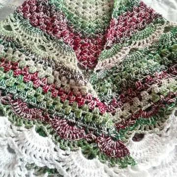 손뜨개질 삼각형 숄 반짝이는 크리스마스 대형 스톨