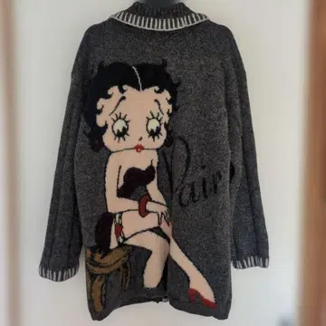 레트로 귀여운 Betty Boop 베티 부프 울 가디건
