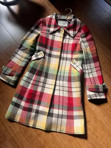 Lois Crayon 체크 무늬 롱 코트