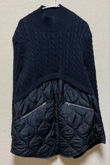 Luv4ever/이소재 도킹 퀼팅 니트/블랙/F