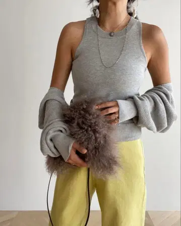 SeaRoomlynn Combi design 캐시미어 mix 상의 그레이