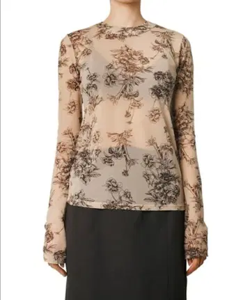 르 쉘 블루 플라워 타투 바디 수트