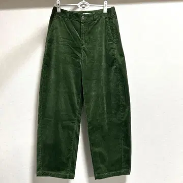 유니클로 코듀로이 커브 팬츠 그린 L 사이즈 표준 기장 UNIQLO