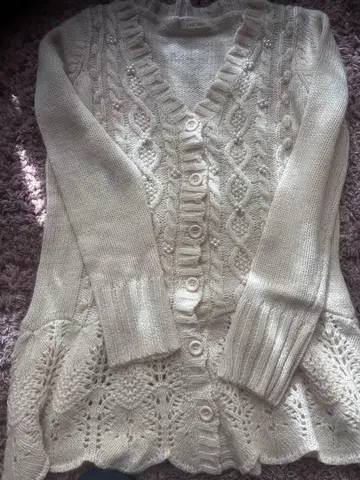 미사용 새상품 L'EST ROSE 핑크 비쥬 가디건