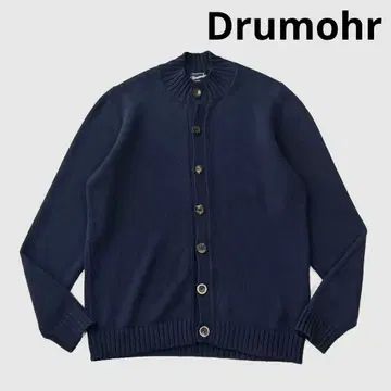 Drumohr 코튼 미들 게이지 스탠드 카라 니트 가디건