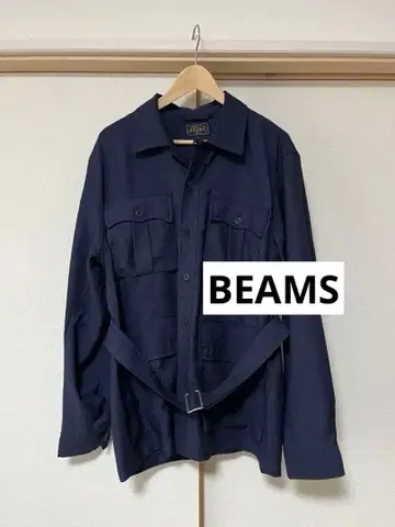 BEAMS 네이비 커버올 XL