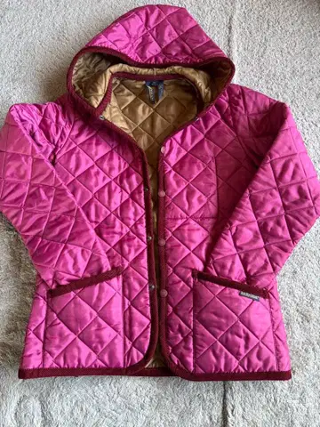 라벤햄 LAVENHAM 후드 부착 퀼팅 자켓 핑크 사이즈 36