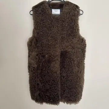 차오패닉 퍼 베스트 미사용 새상품 브라운