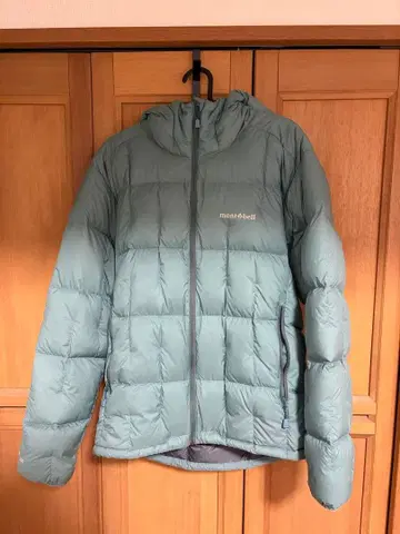 몽벨 네쥬 다운 후드티 단종 블루그린 스카이블루