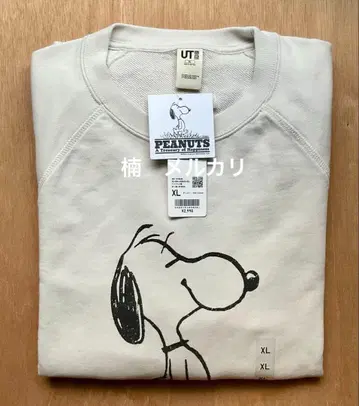 유니클로 피넛 해피니스 스웨트 셔츠 라이트 그레이 XL