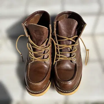 브라운 가죽 워크 부츠 하이컷