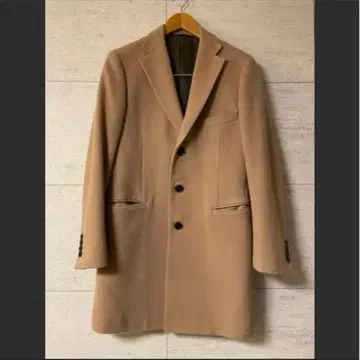 체스터 코트 카멜색 M 사이즈 겉감: 모 안감: 폴리에스테르