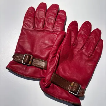 Paul Smith 폴스미스 가죽 빨간색 버클 달린 장갑 24cm