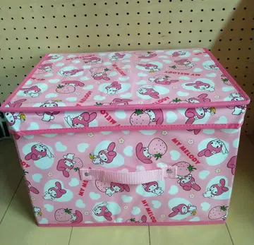 마이멜로디 수납 박스 접이식 딸기 무늬