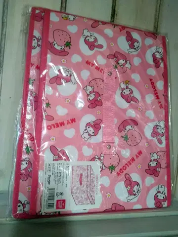 마이멜로디 수납 박스 접이식 딸기 무늬