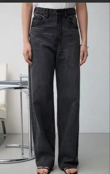 아줄바이마우지 하이웨스트 와이드 데님 팬츠 M 새상품급