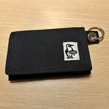 CHUMS 블랙 3단 폴더형 지갑 키링 포함