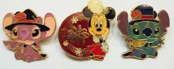 스티치 엔젤 미니 핀 배지 3개 세트