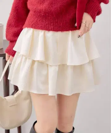 Chico 새틴 프릴 캉캉 스커트 S