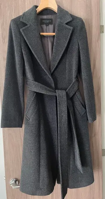 MATERIA MILANO 마테리아 다크 그레이 롱 코트 M