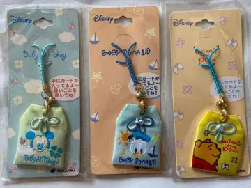 디즈니 미키 도날드 푸우 부적 스트랩 3종 세트
