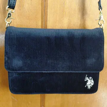 U.S.POLOASSN. 코듀로이 숄더백 블랙