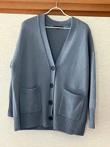 23구 버튼 달린 롱 가디건 두꺼운 원단