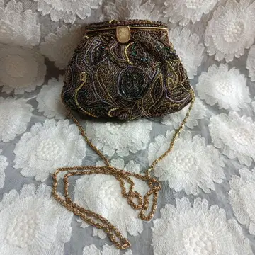 비즈 자수 골드 계열 파티 미니백 가방 미사용품