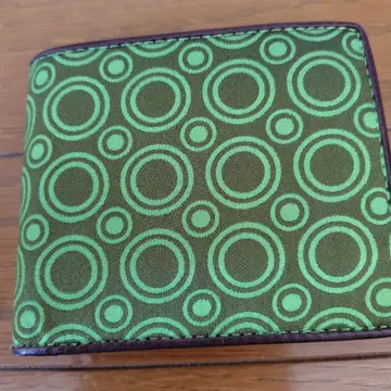 Paul Smith 그린 원형 무늬 이단 접이식 지갑