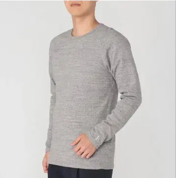 할리우드 런치 마켓 스트레치 플라이스 크루넥 긴팔 멜란지 그레이