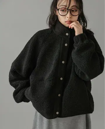 미사용 새상품 AMELY 보아 스탠드넥 자켓 블랙