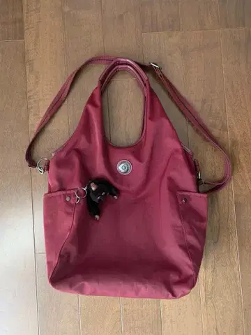 Kipling 와인 레드 토트백