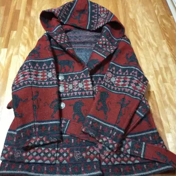 펠라피네 울 혼방 후드 부착 가디건