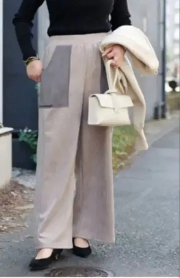 Jena 제나 에스파스 멜베이유 명품 스웨이드 리브 절개 팬츠 모카