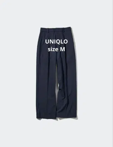 UNIQLO 턱 와이드 팬츠 스트라이프 M 사이즈 네이비