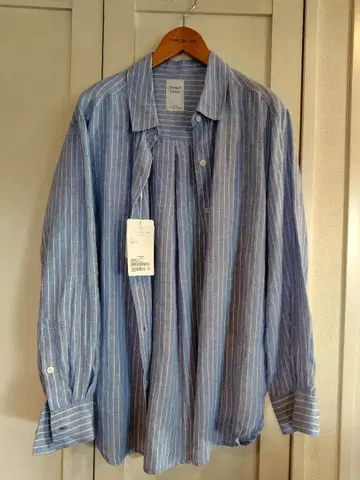 택 포함 새상품 [ 유나이티드 애로우즈 그린 라벨 ] 프렌치 린넨 셔츠