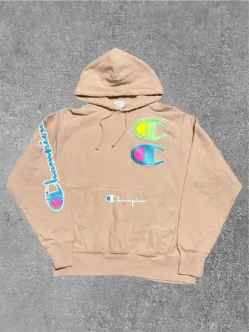 Champion 챔피온 리버스 위브 후드티 핑크 와펜 XL