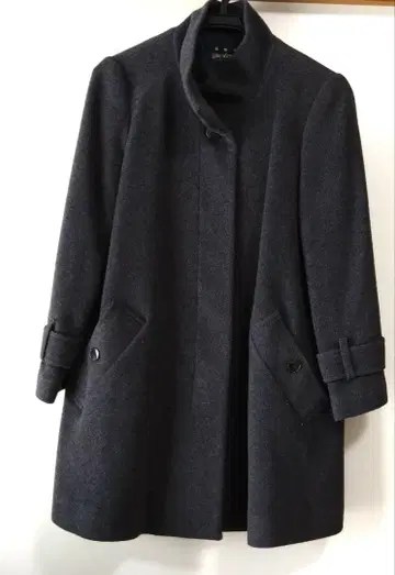 울 혼방 그레이 울 코트