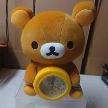 리락쿠마 시계 포함 봉제 인형 약 30cm 미사용 새상품 작동 확인 완료