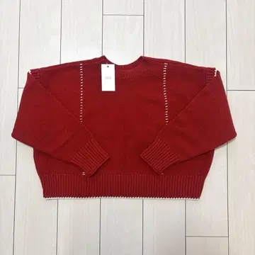 미사용 새상품 2WAY 하이쇼쿠 스티치 풀오버 레드 SHORT 1